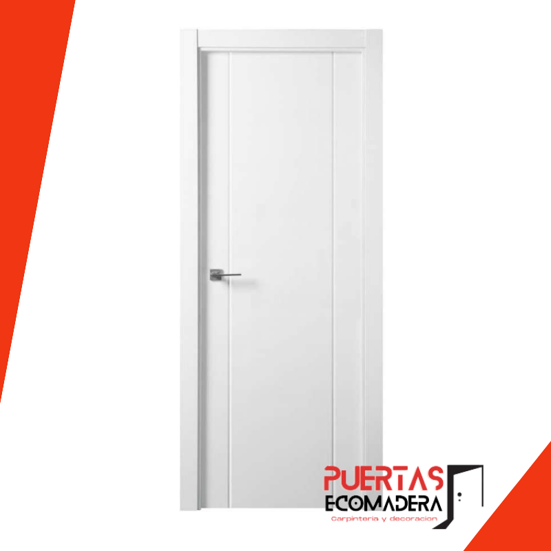 Puerta lacada blanca 2 Ranuras Puerta de interior
