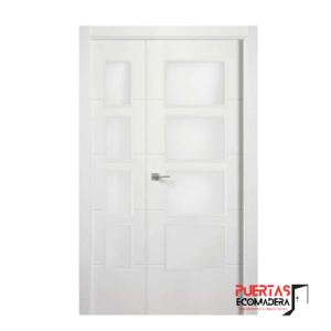 Puerta 4 Ranuras Doble Hoja Vidriera