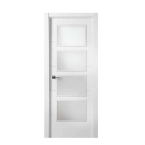 Puerta en Kit Lacada Blanco 4 Ranuras Vidriera