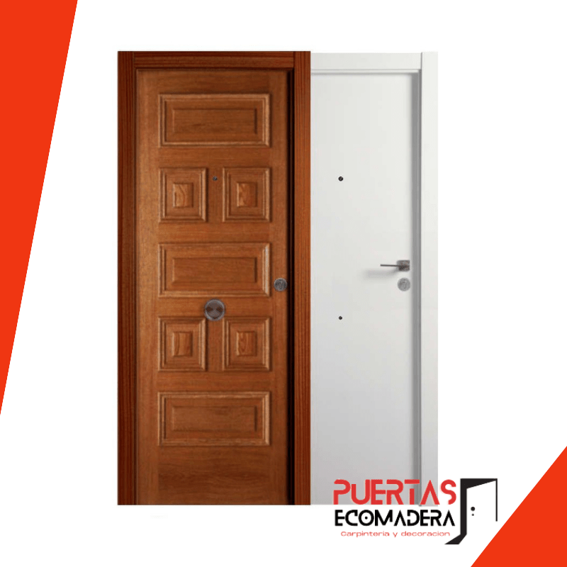 Puertas de entrada blindadas Sapelly 7 paflones - Blancas Lisas